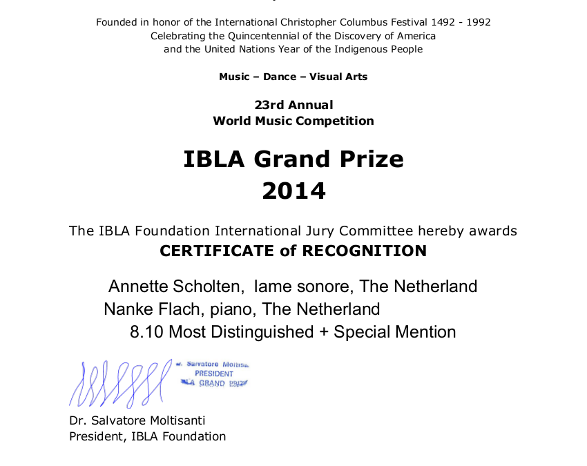 Certificate of Recognition