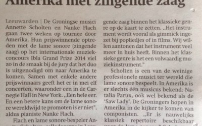 Groningers op Tournee door Amerika met Zingende Zaag