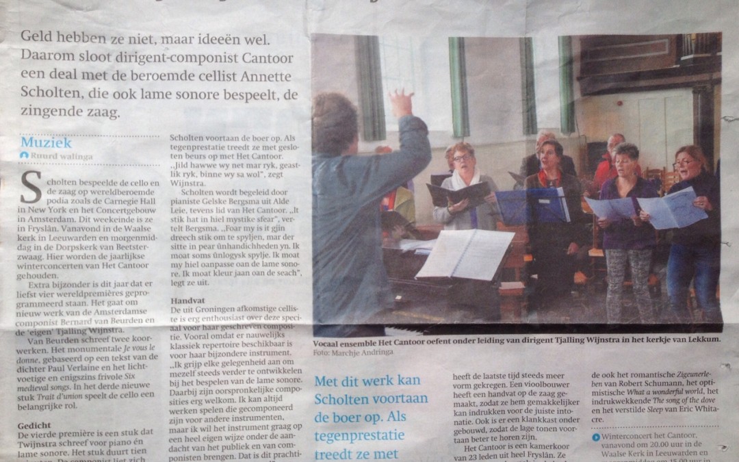 Nieuwe compositie geschreven voor de lame sonore